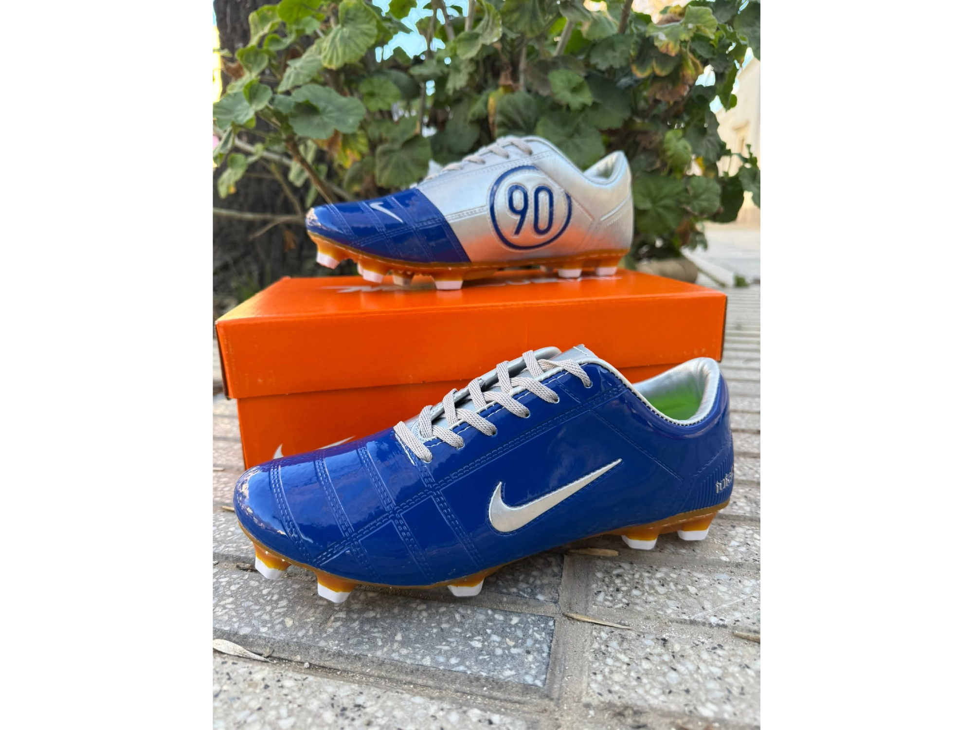 Botin azul-plateado