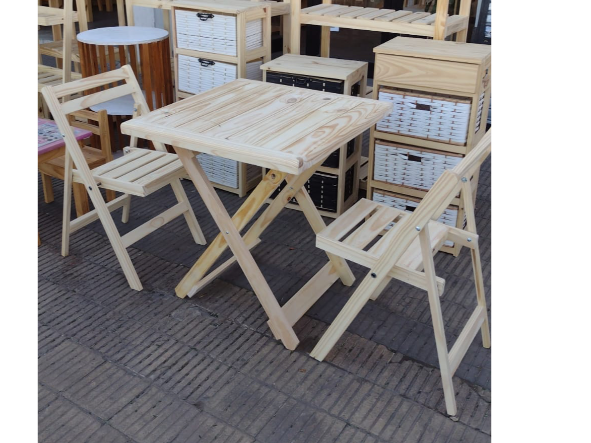 Juego Mesa Bar + Sillas Plegables