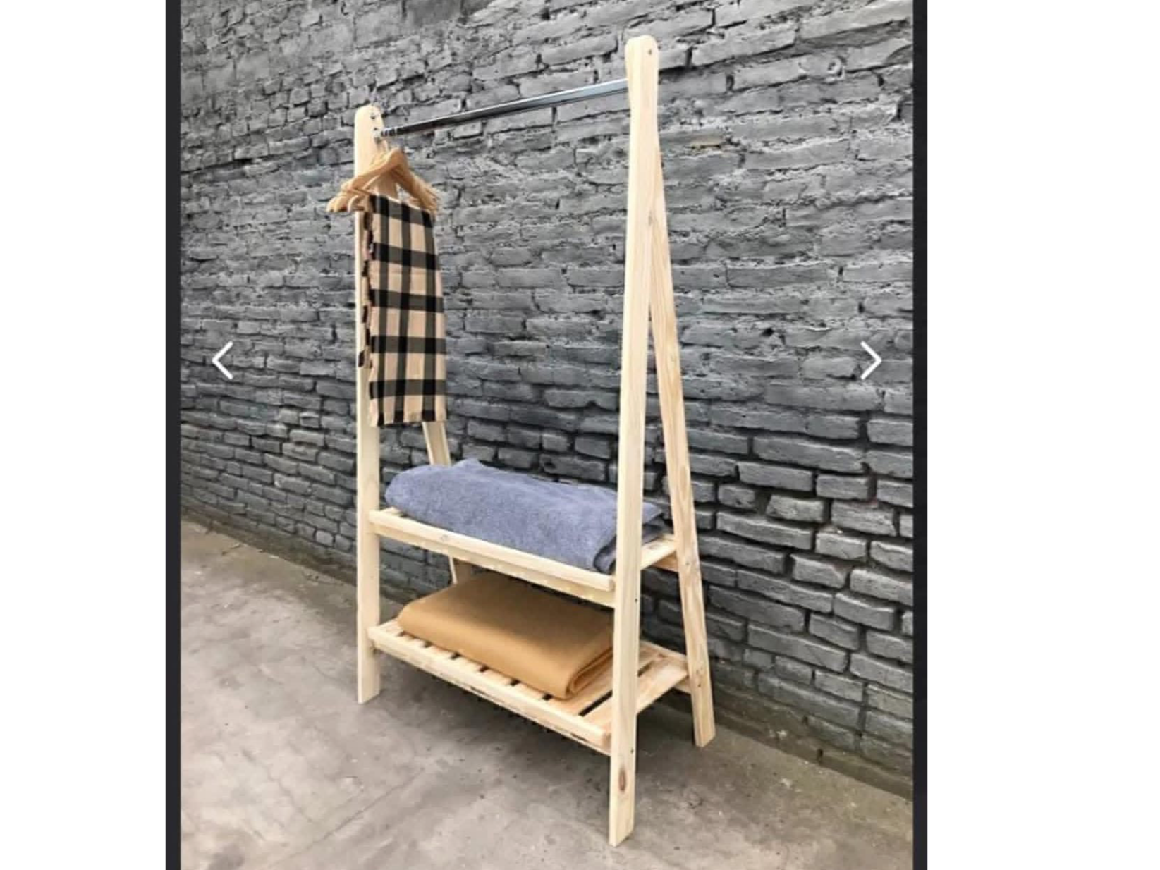 Perchero Plegable + 2 Estantes