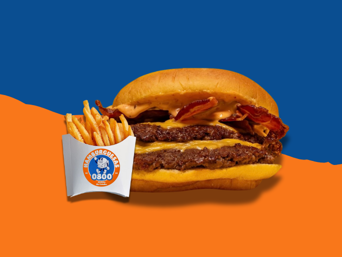 Cheese bacon DOBLE(con papas)