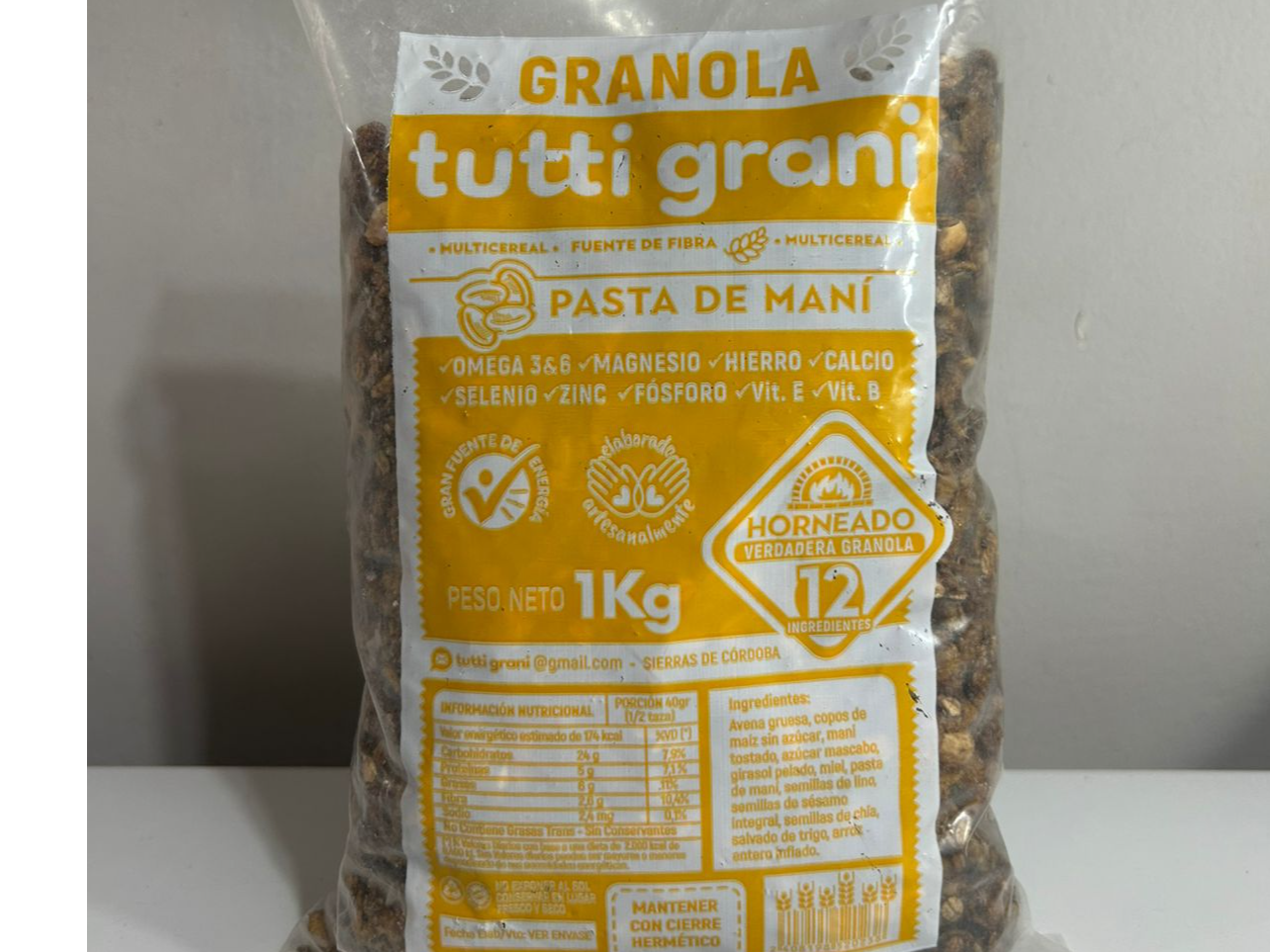 Granola pasta de mani