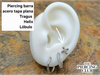 Piercing barra acero tapa plana , para Tragus, Helix, Lóbulo plateado