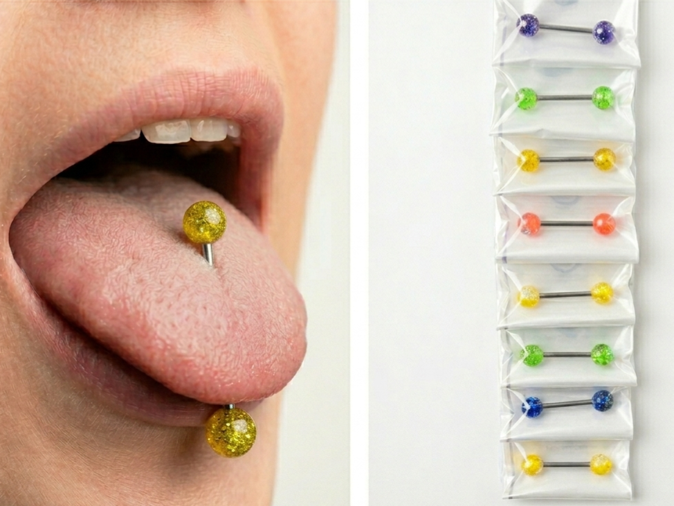 Piercing para lengua de color entero