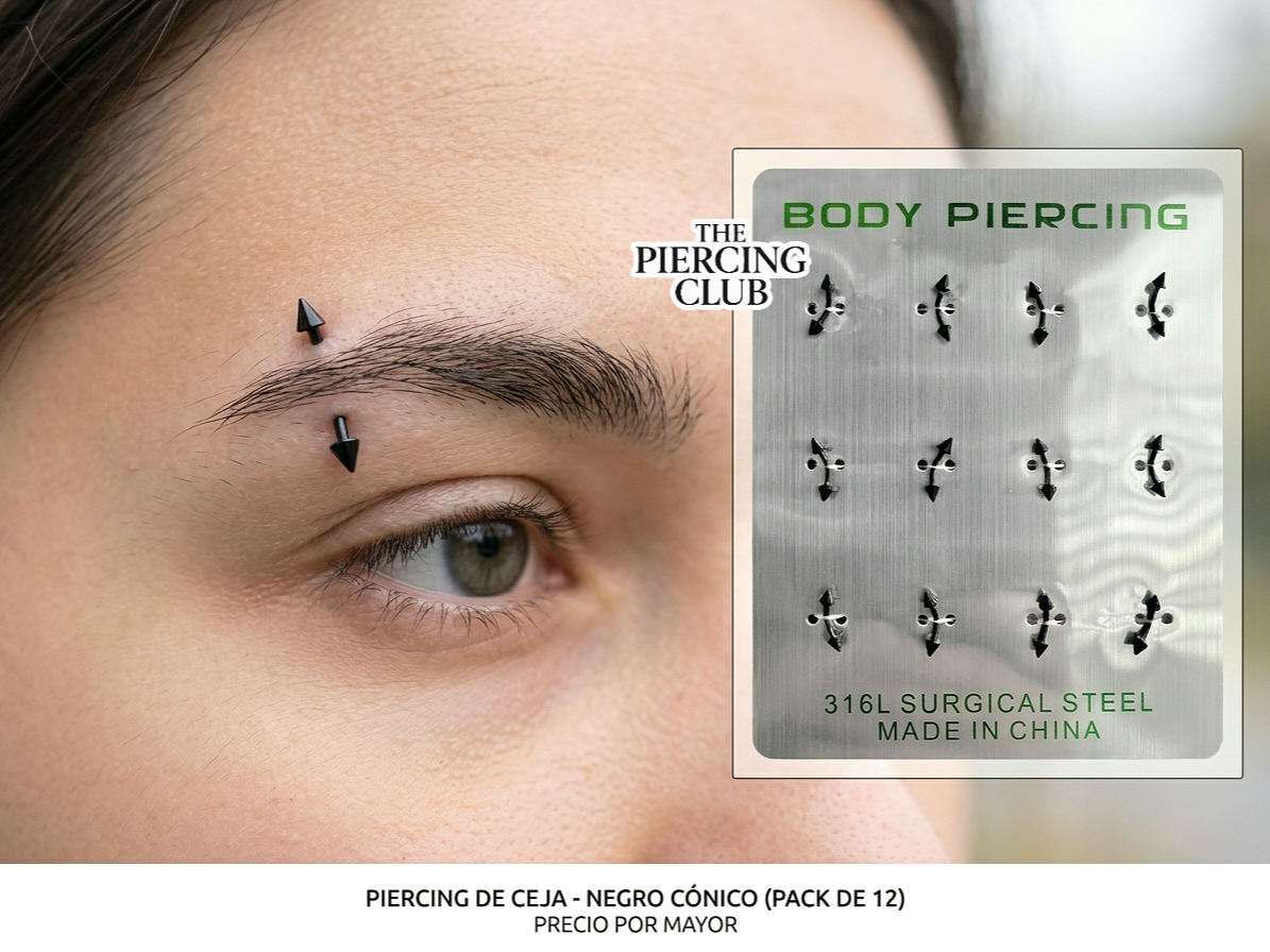 Piercing banana negro en punta