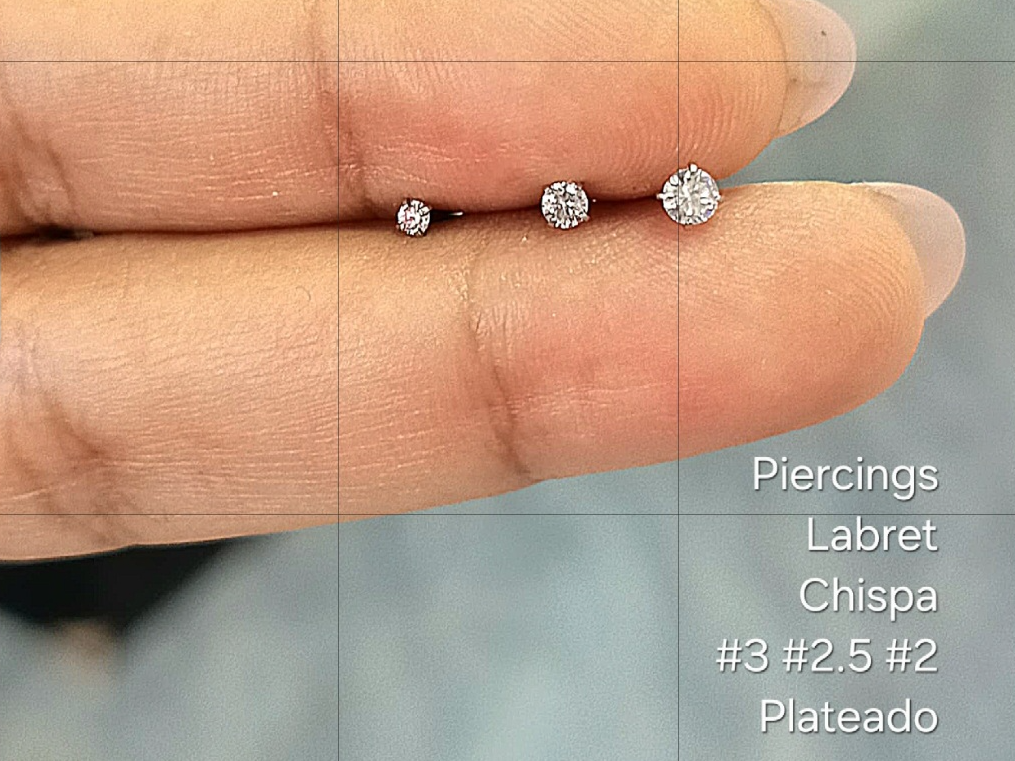 Labret chispa plateado