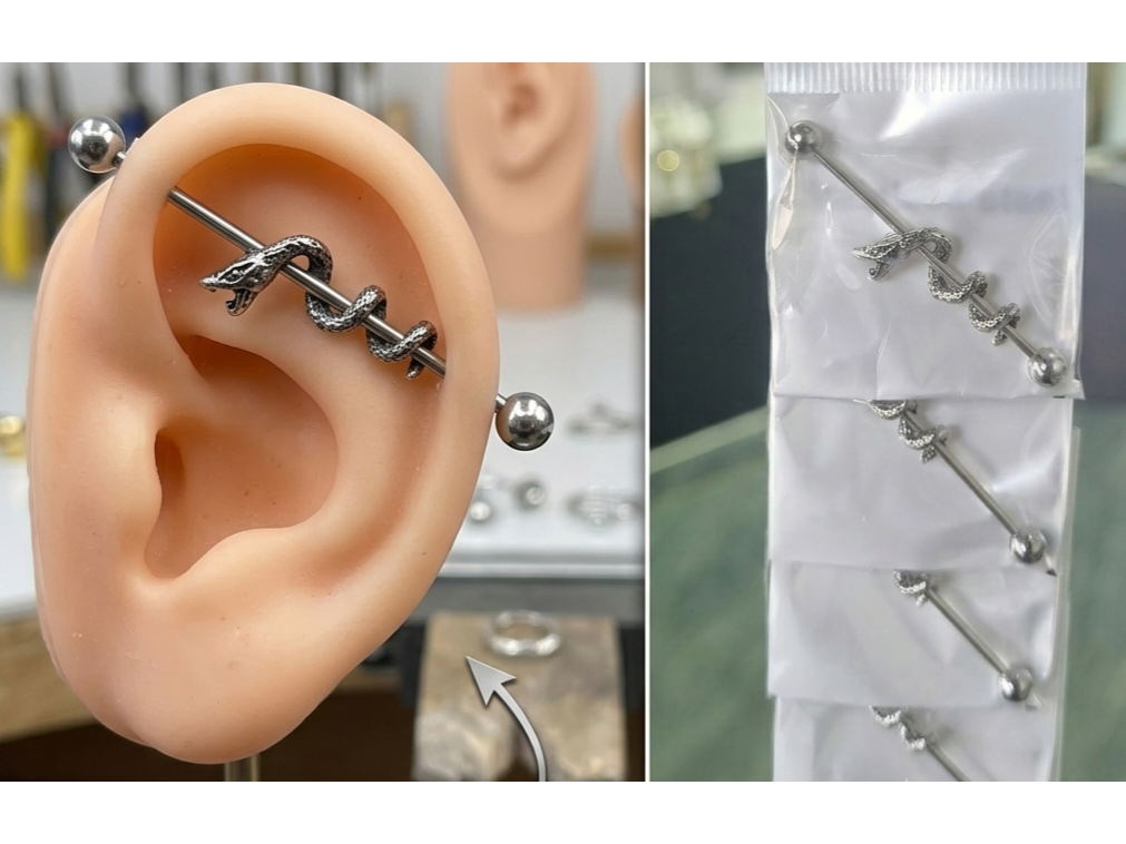 Piercing industrial diseño serpiente #5