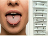 Piercing de lengua Plateado liso