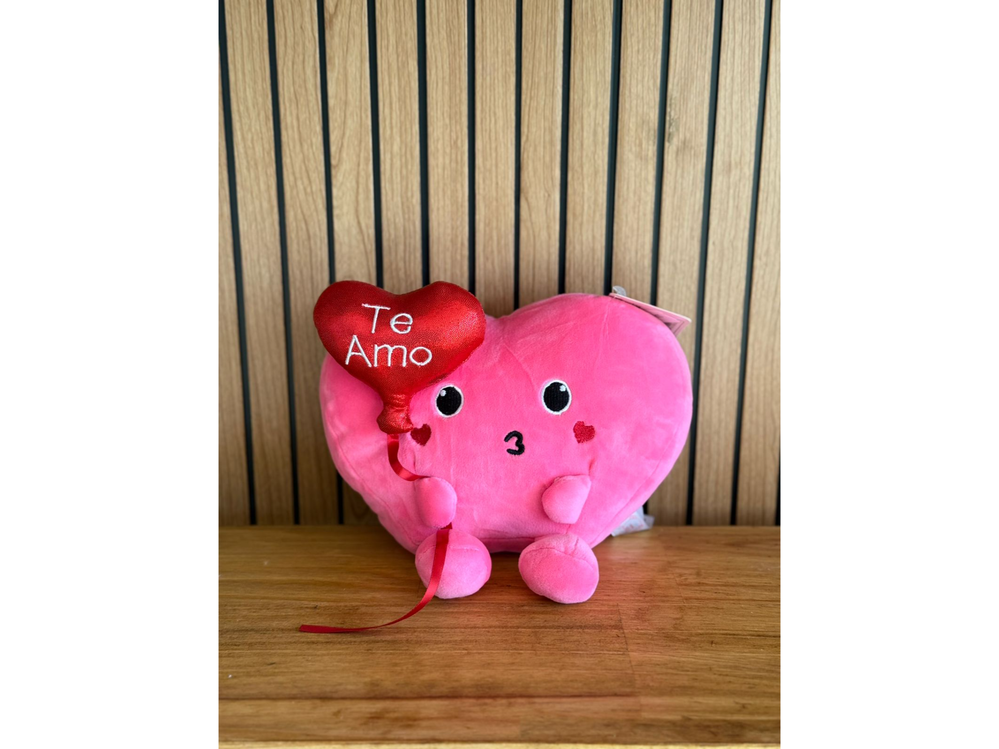 Peluche rosa corazón rojo "Te amo" 💞