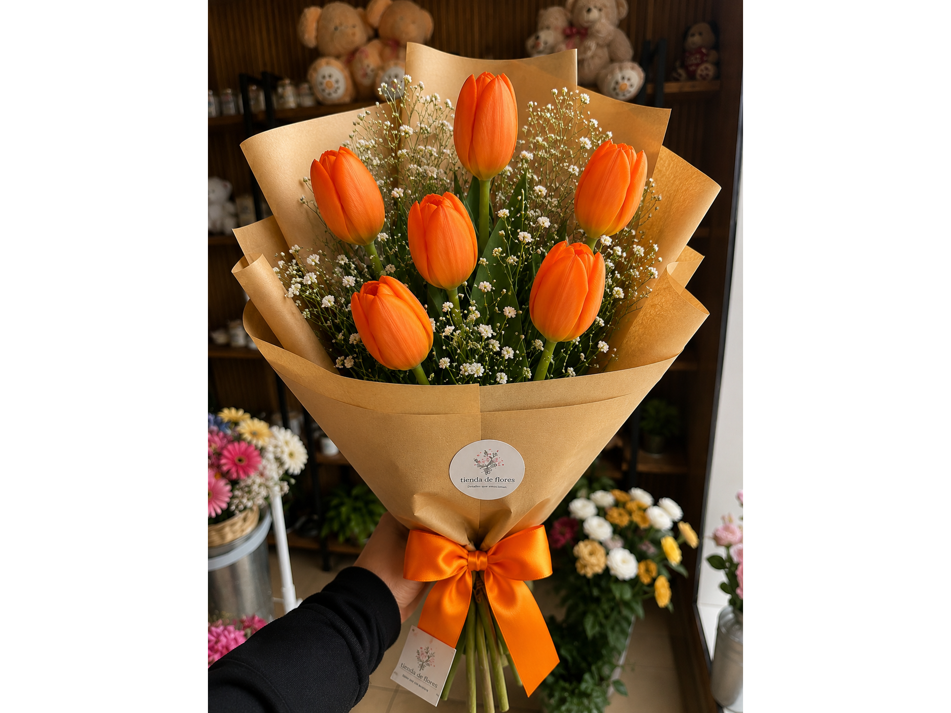 Ramo tulipanes naranjas 🌷