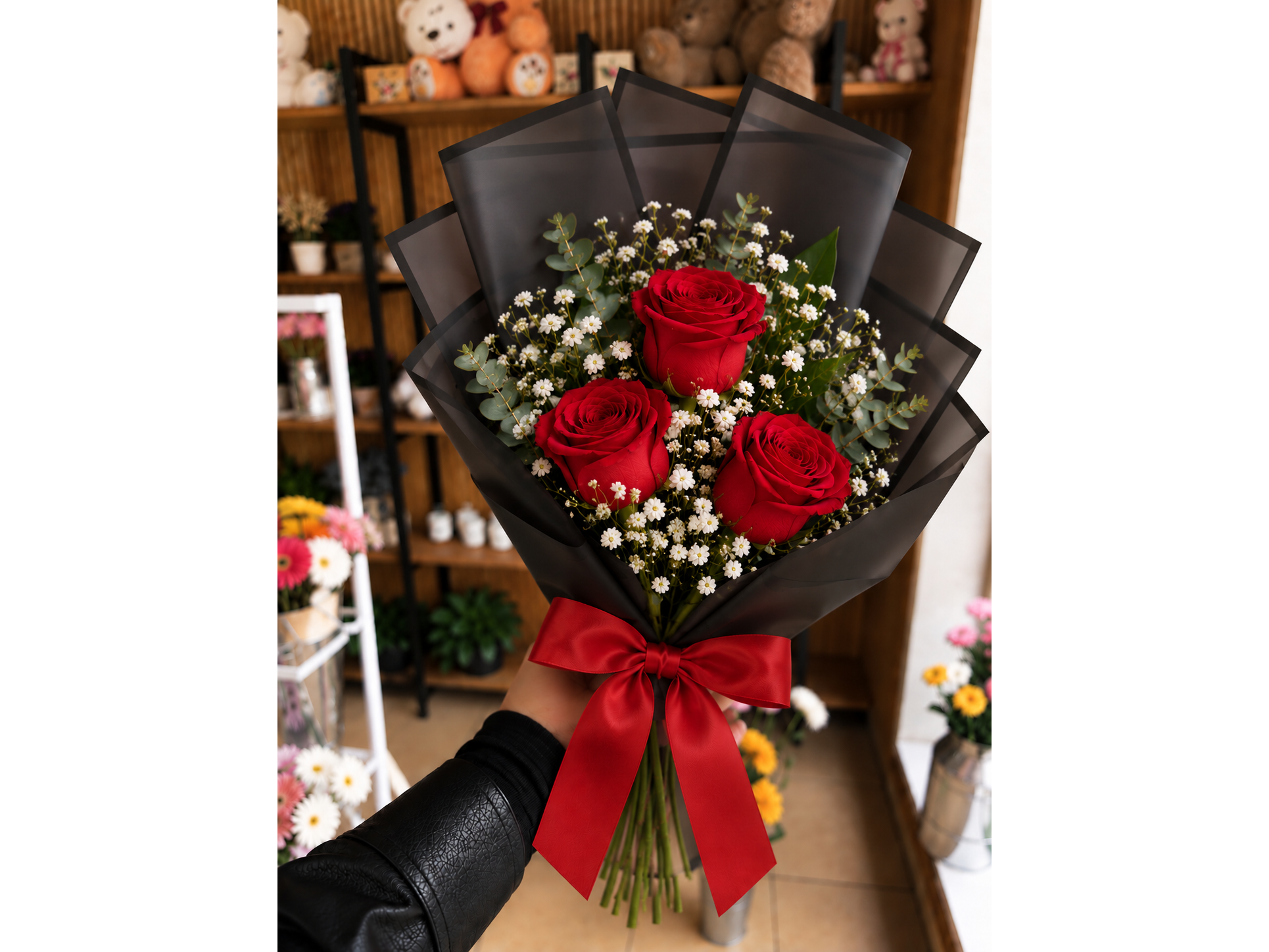 Ramo 3 rosas rojas 🌹