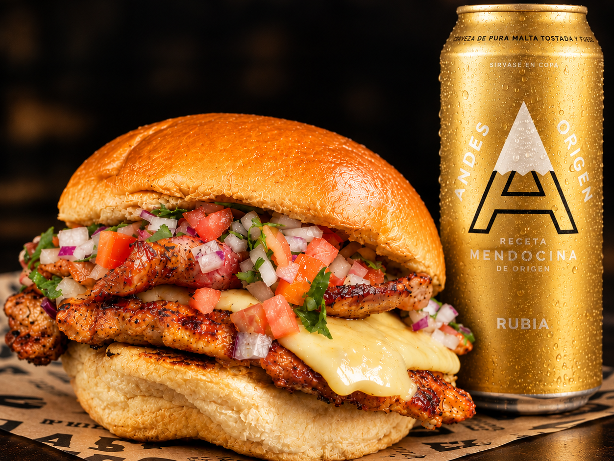 Hamburguesa de chorizo artesanal + RUBIA 473ml