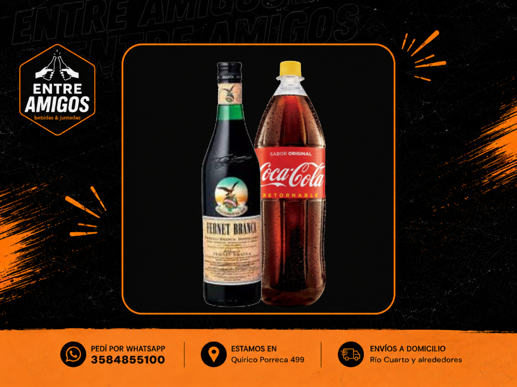 1 FERNET 750CM + 1 COCA 2L RET