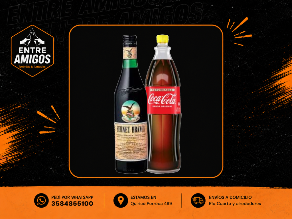 1 FERNET 750CM + 1 COCA 1,25L RET