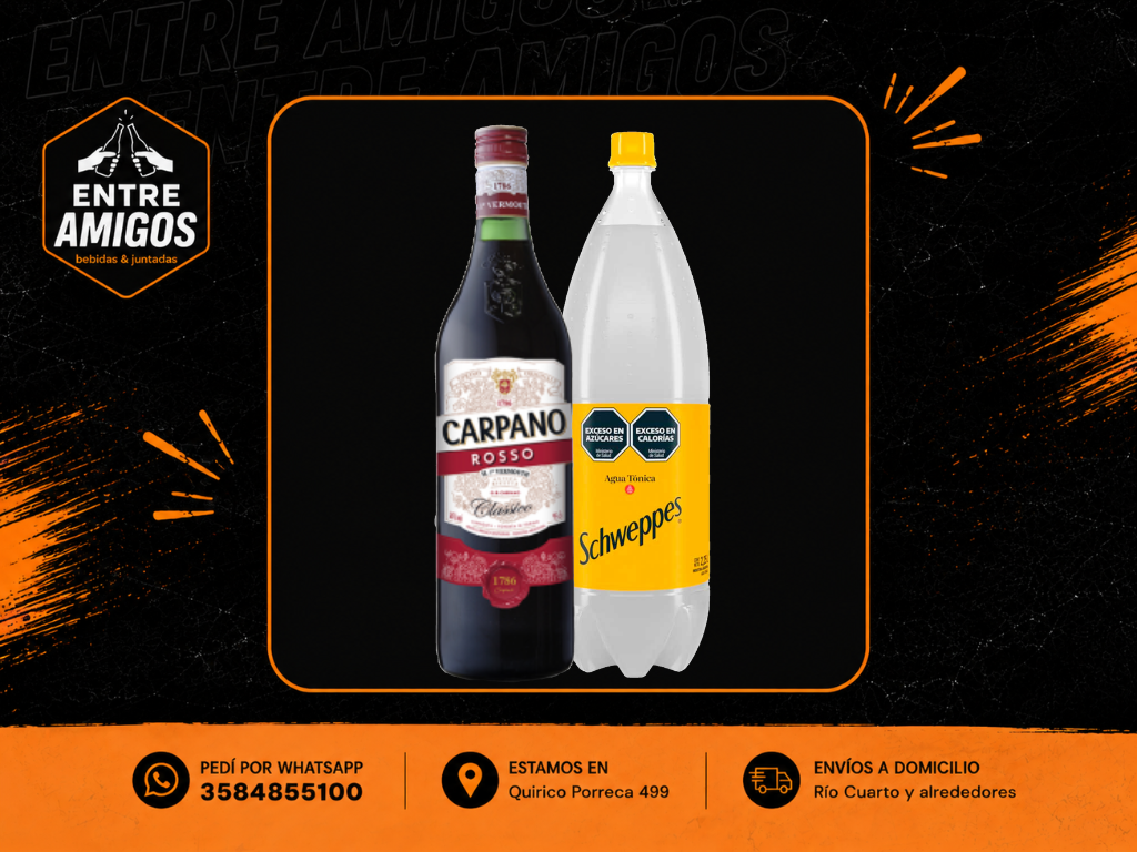 1 CARPANO ROSSO + 1 SCHWEPPES 1,5L