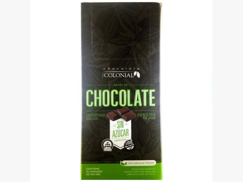 Chocolate colonial sin azúcar