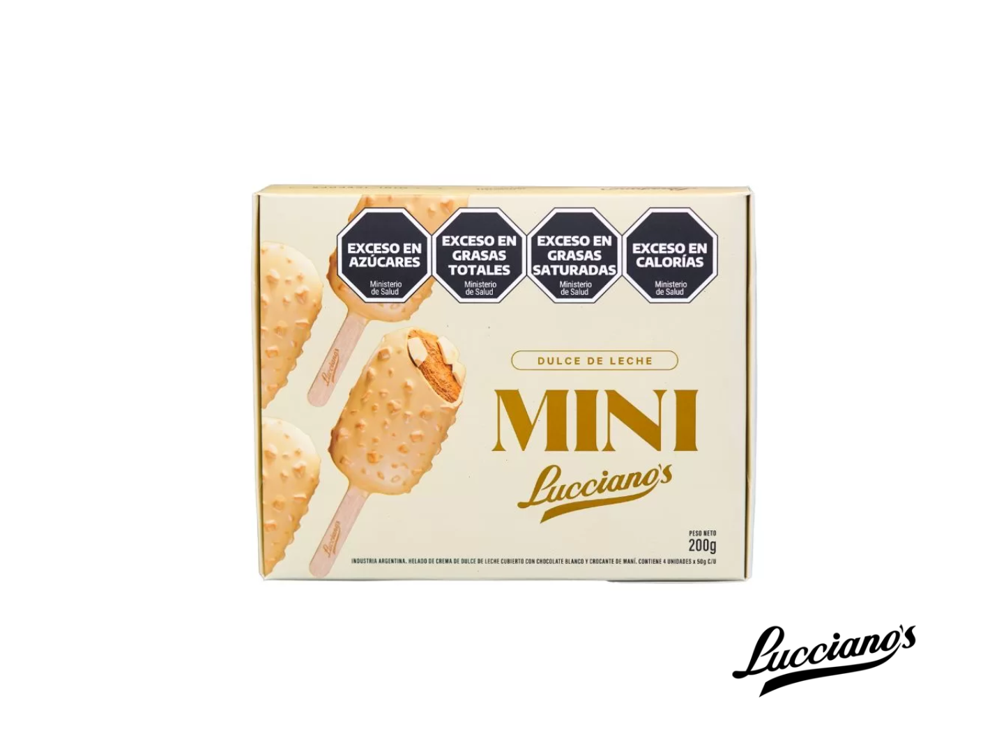 Mini Paletas Lucciano's Dulce de Leche x4