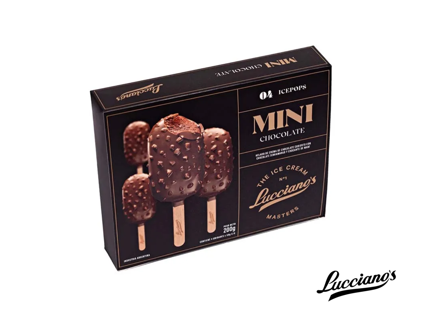 Mini Paletas Lucciano's Chocolate x4