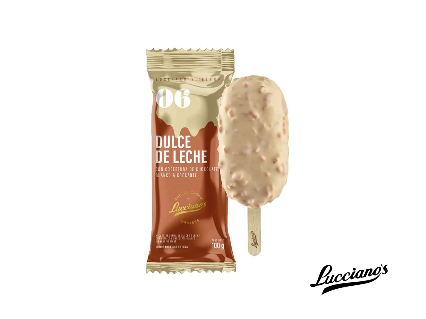 Paleta Lucciano's Dulce de Leche Crocante