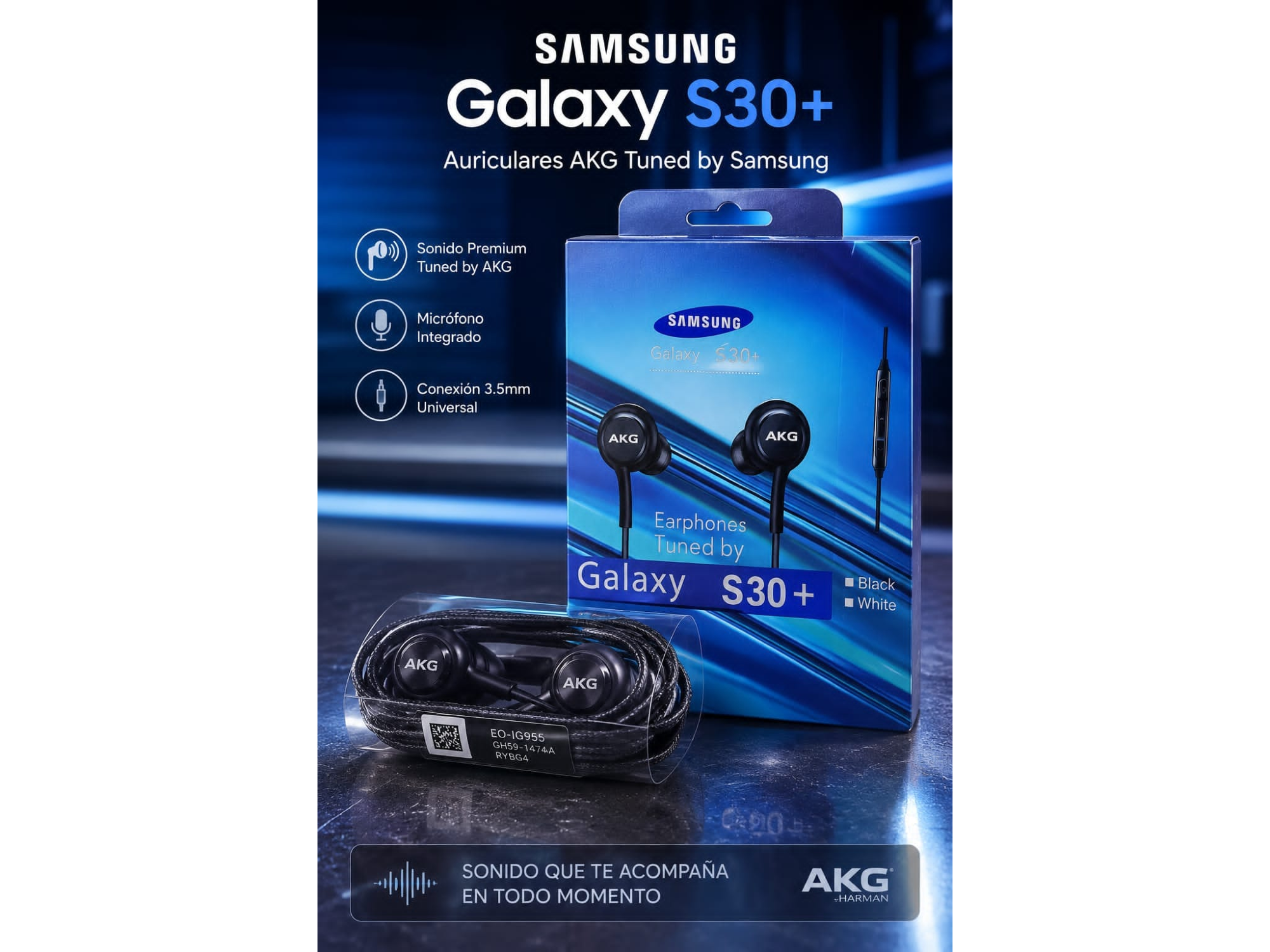 AURI AKG S10 CABLE AUXILIAR CAJA NEGRA