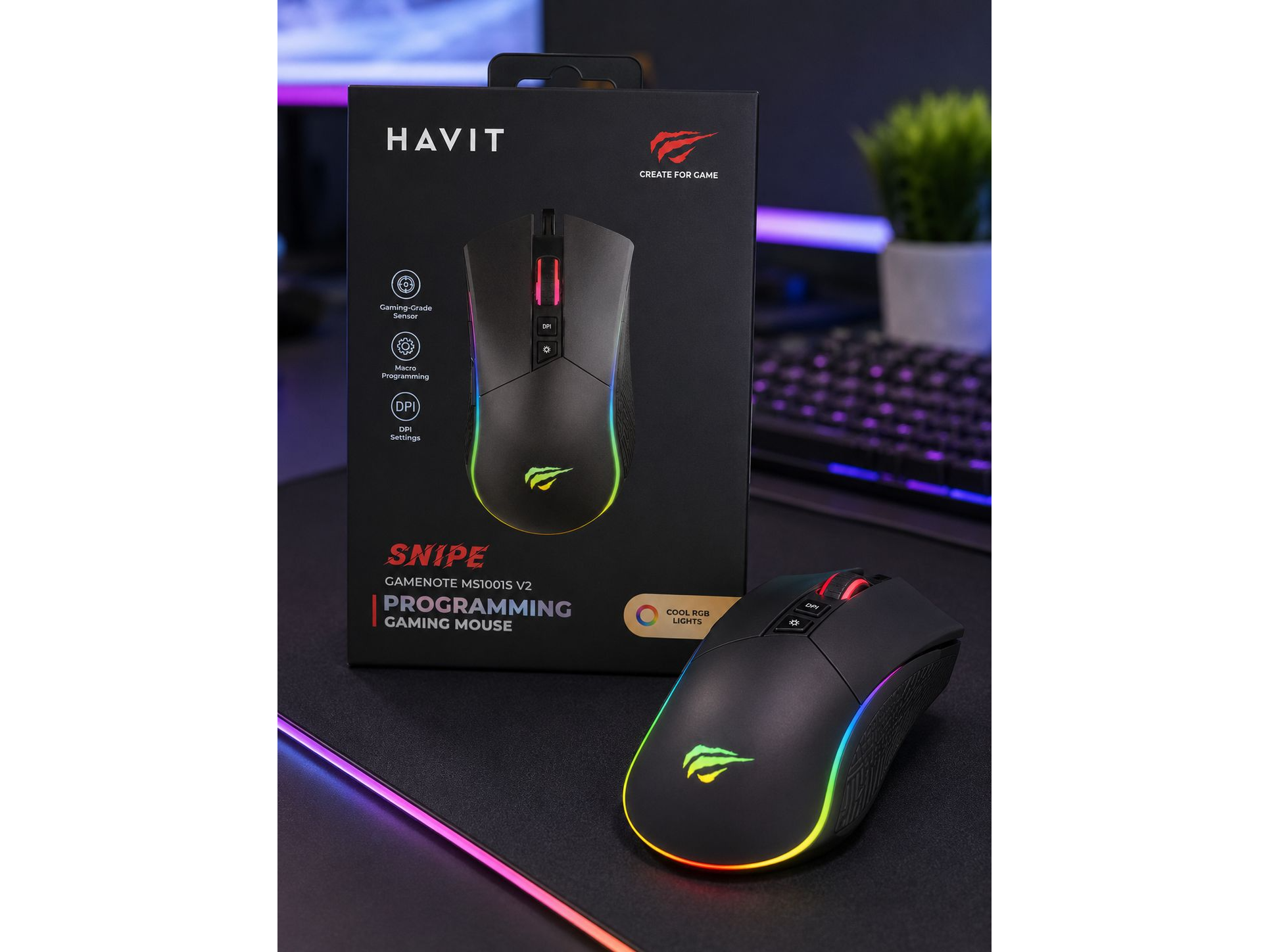 Mouse Gamer Havit Gamenote MS1001S V2 RGB