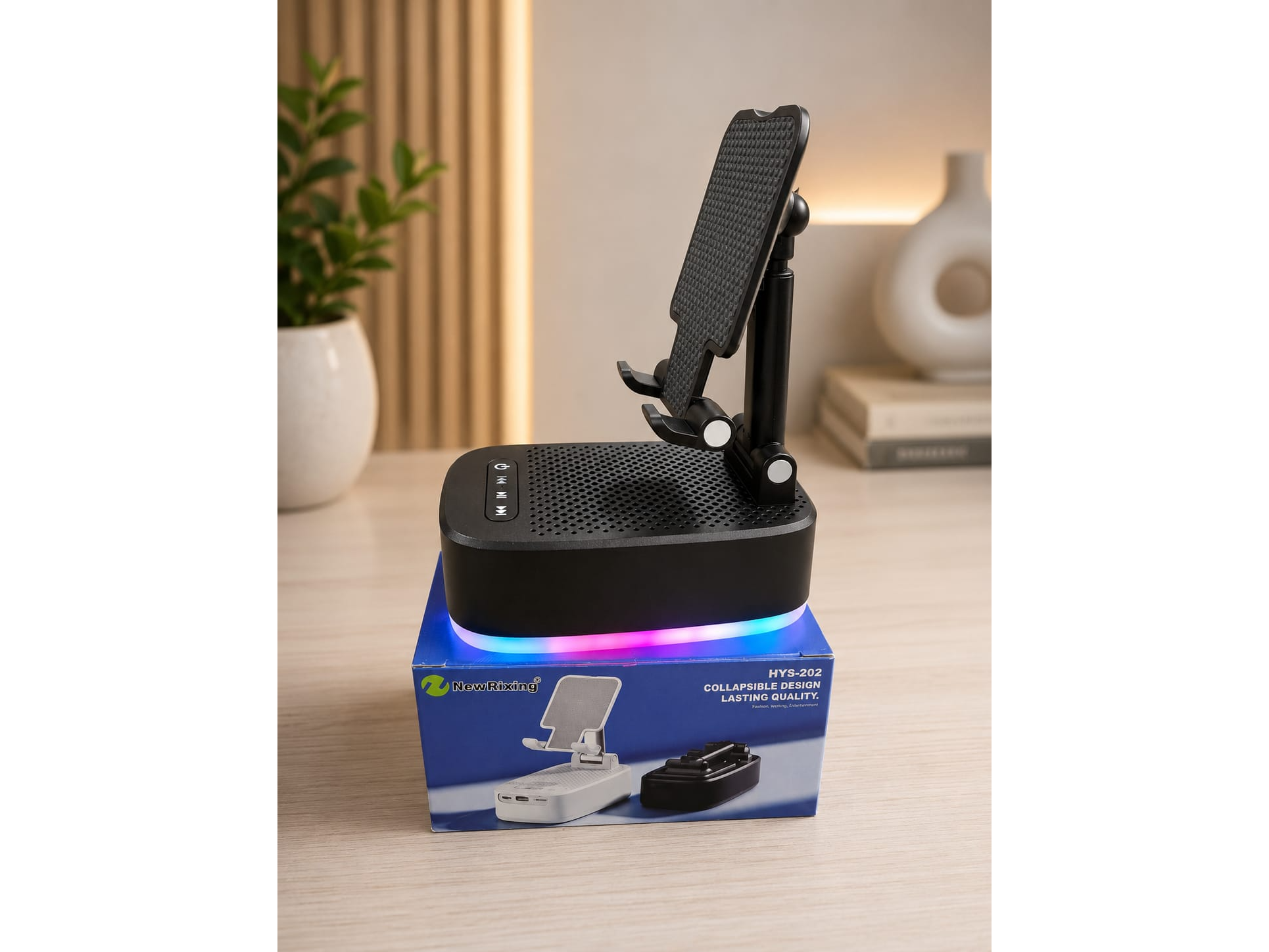 PARLANTE + SOPORTE CELULAR HYS-202