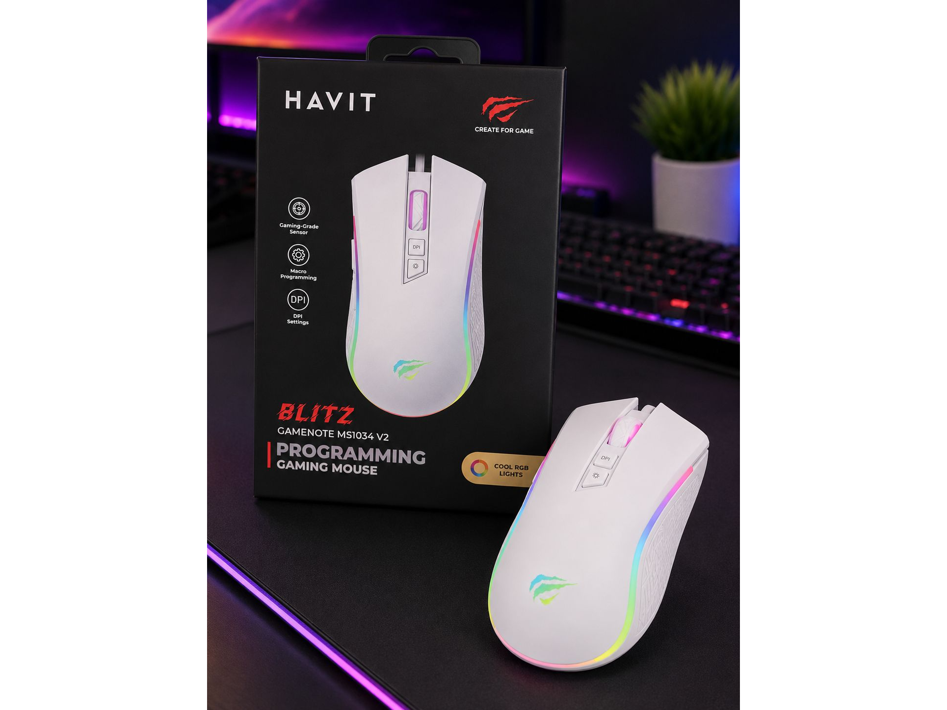 Mouse Gamer Havit Gamenote MS1034 V2 RGB