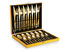SET DE CUBIERTOS METALICOS 24 PCS CAJA DORADA