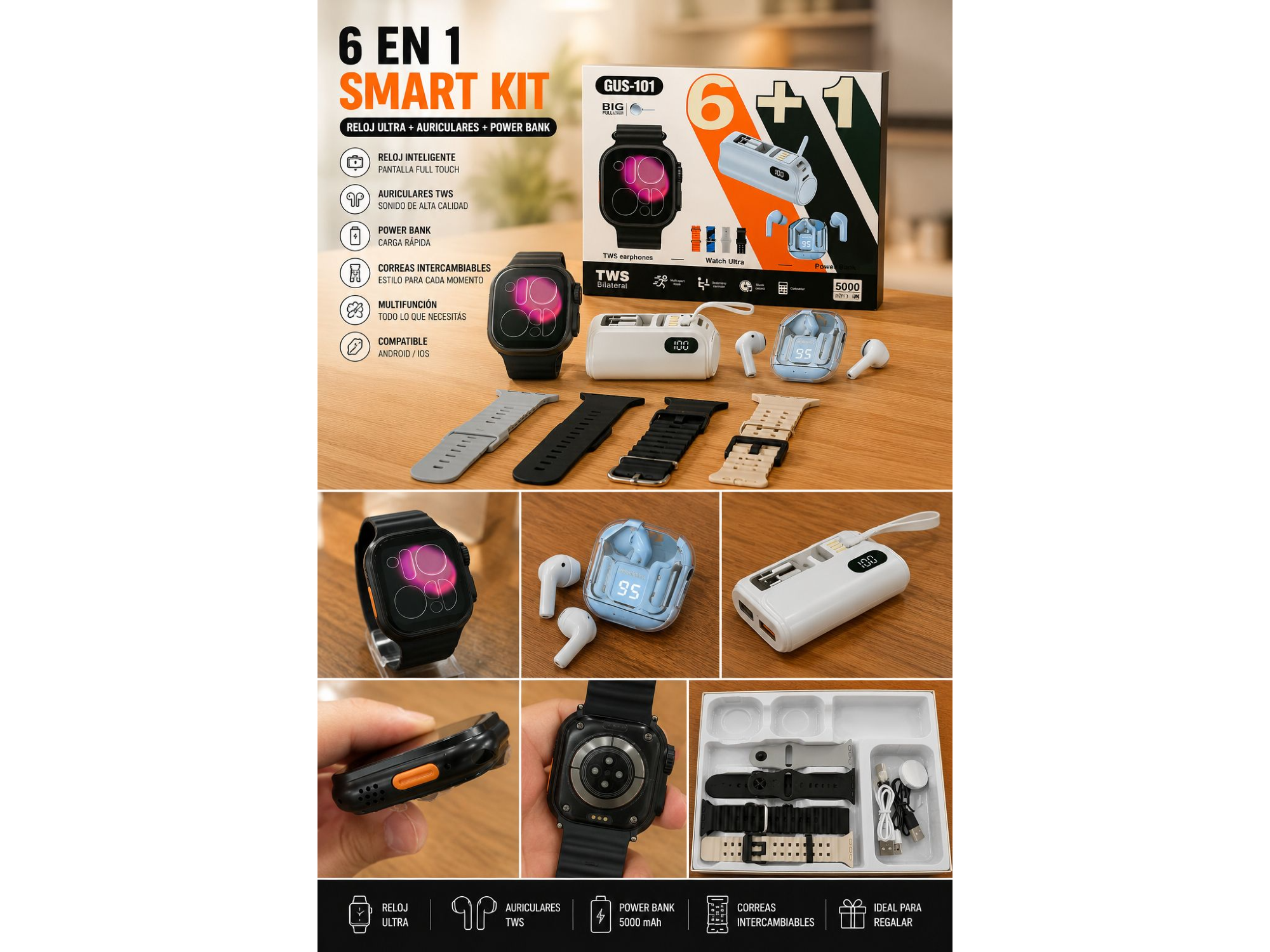 KIT SMART WATCH 6 EN 1