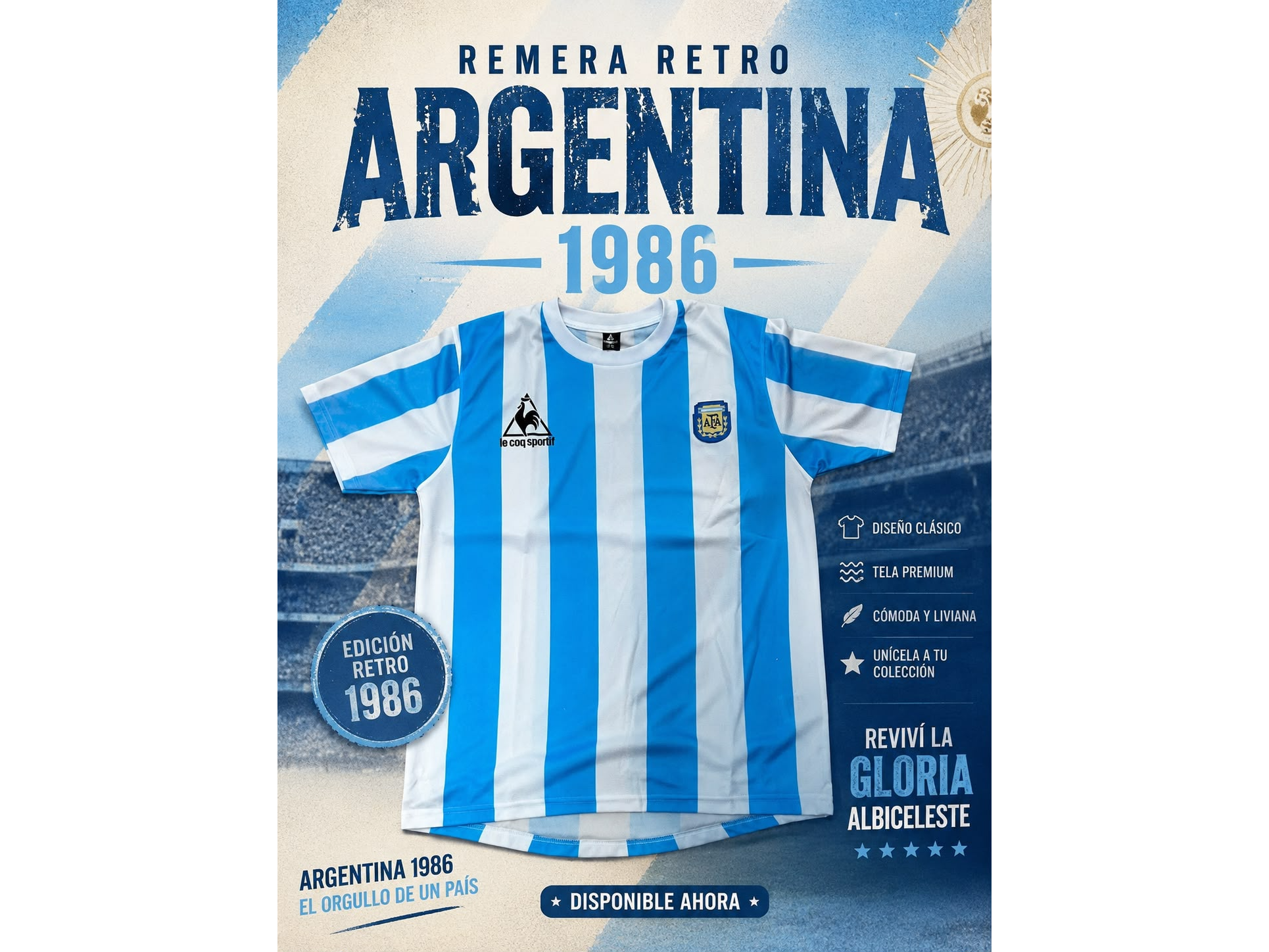 CAMISETA RETRO ARGENTINA 1986