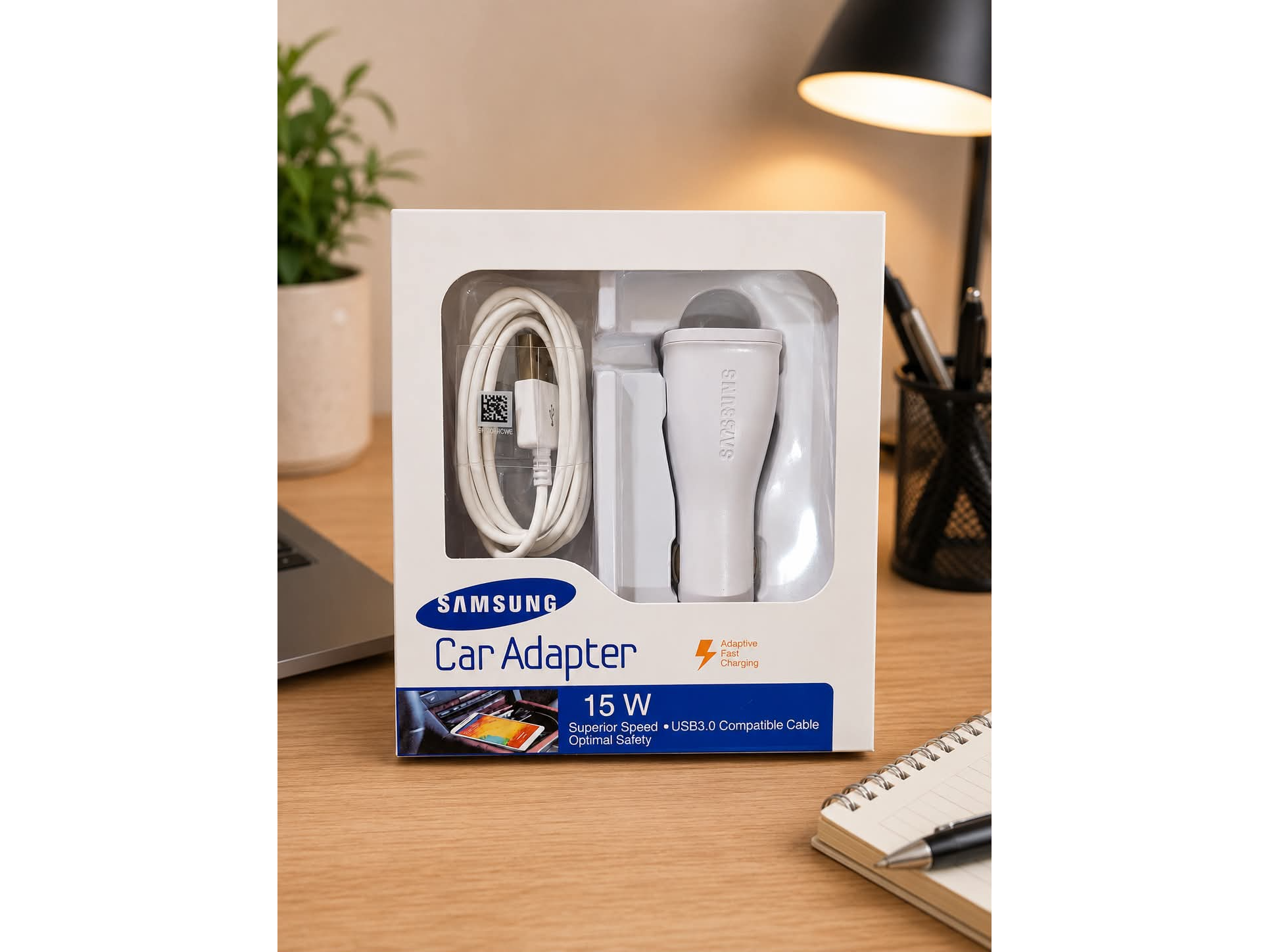 CARGADOR PARA AUTO SAMSUNG 15W CON CABLE MICRO USB