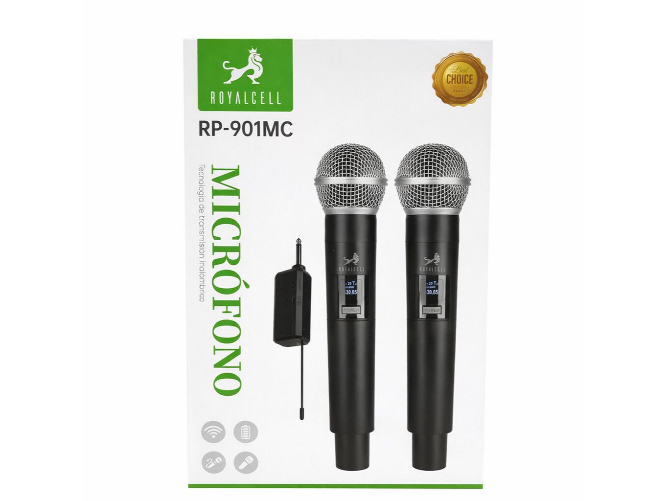 KIT X2 MICROFONOS INALAMBRICOS ROYALCELL UHF-RP 901/902
