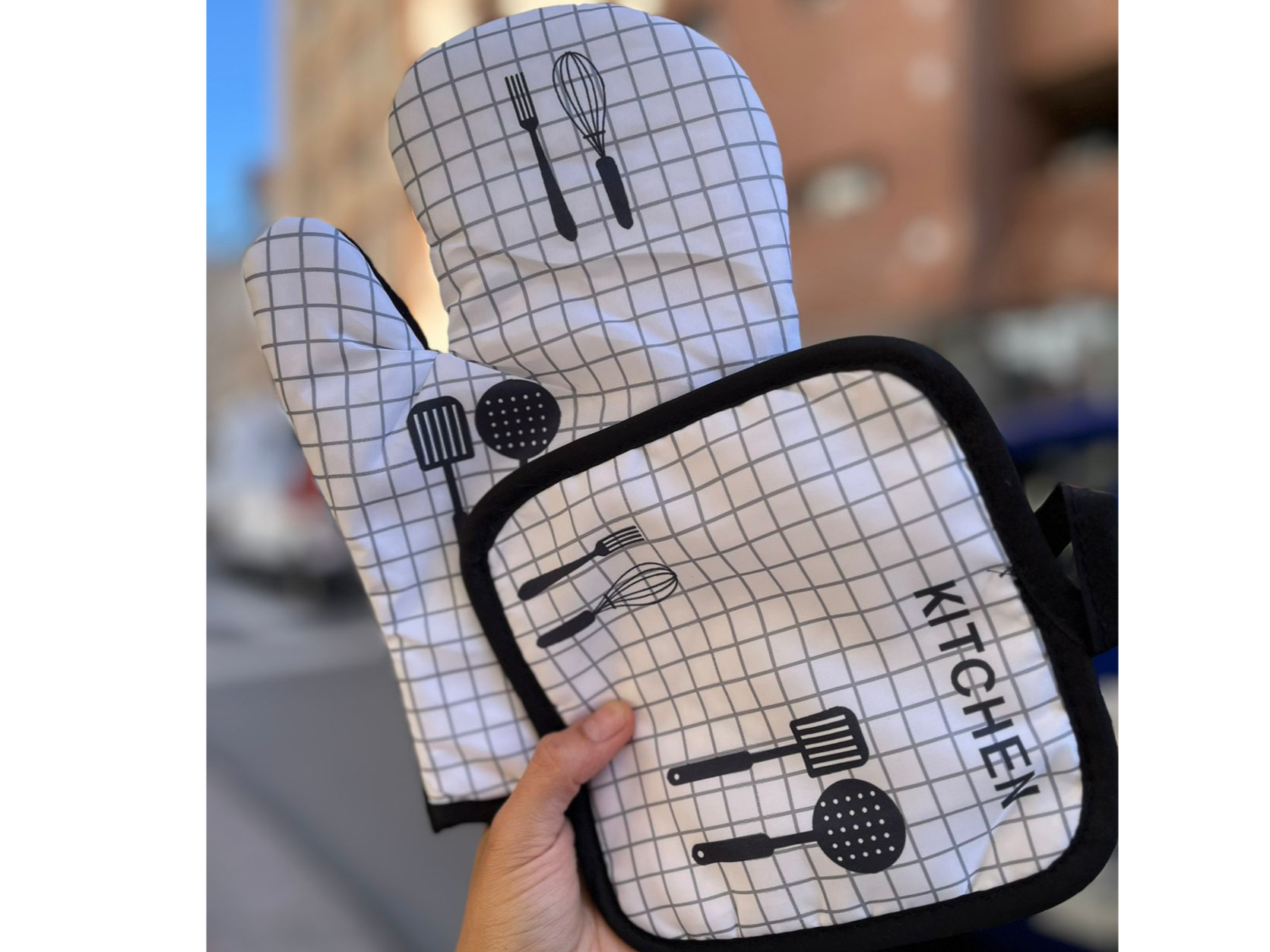 SET DE AGARRADERA Y GUANTES