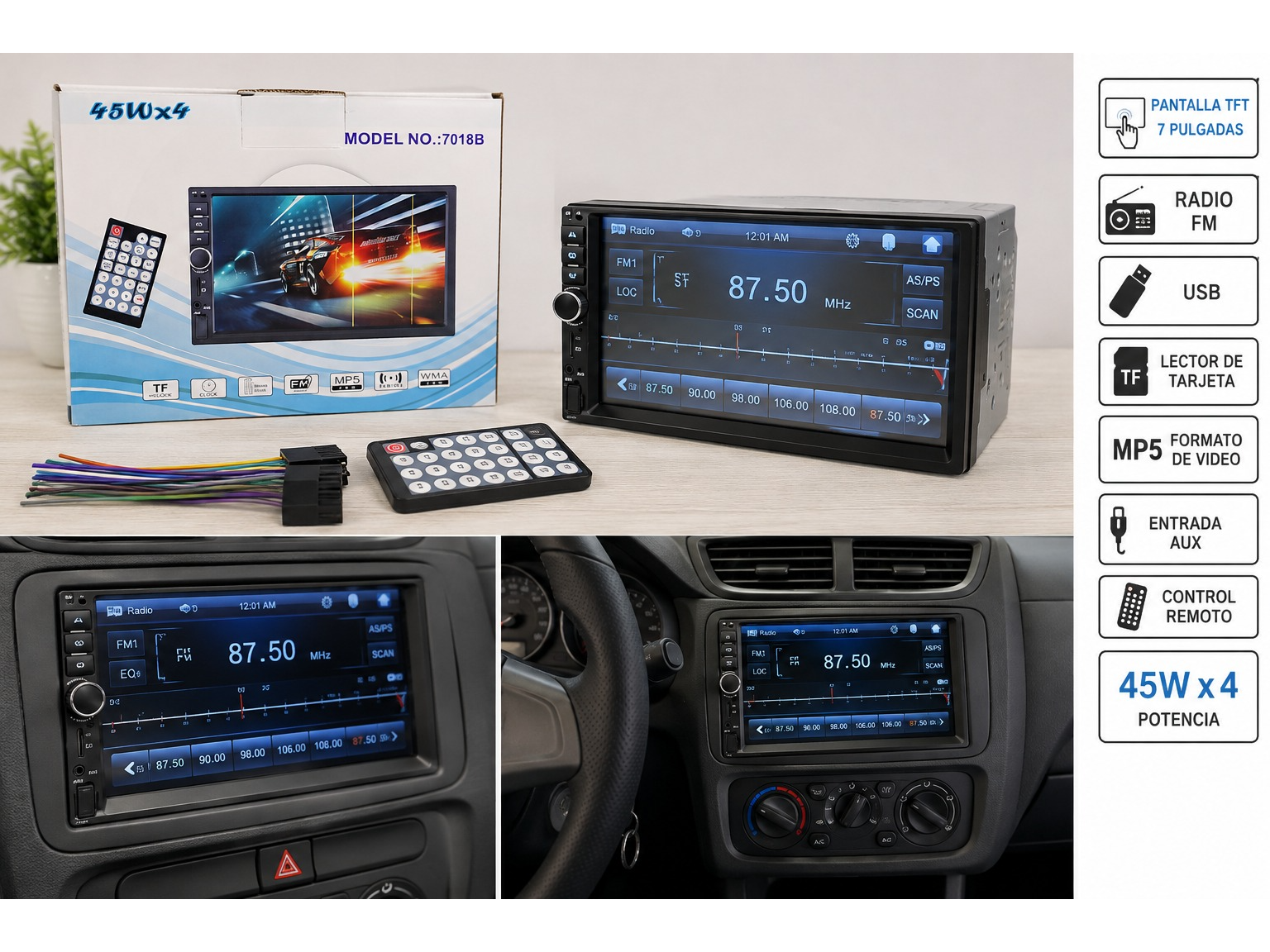 ESTÉREO MULTIMEDIA 7” TOUCH – MODELO 7018B