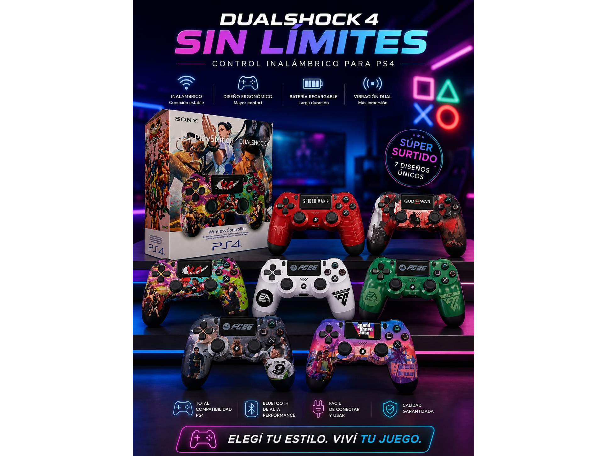 JOYSTICK PS4 DISEÑO EDICIÓN LIMITADA