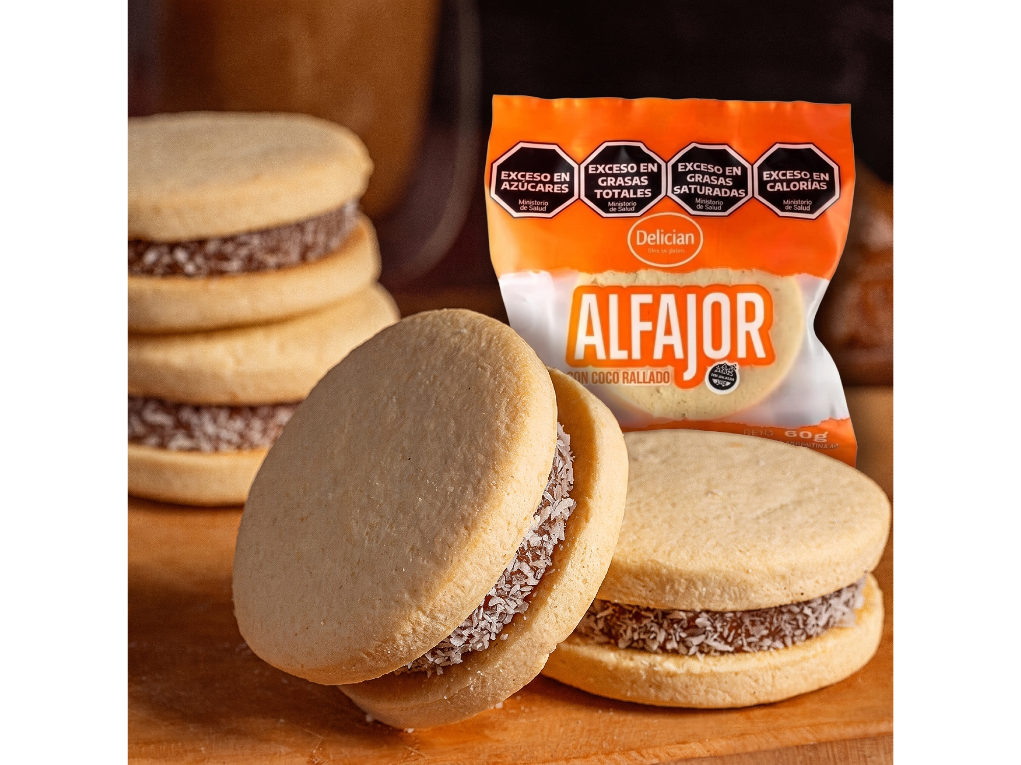 ALFAJOR DE MAICENA CON COCO RALLADO DELICEL