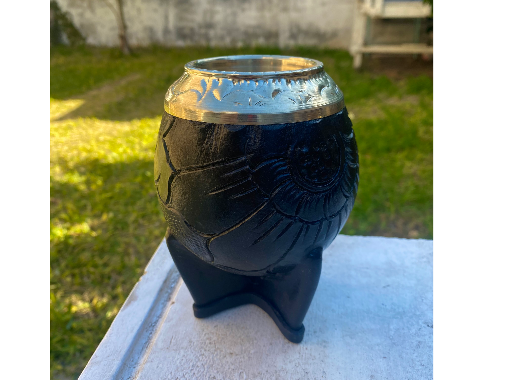 Torpedo de alpaca cincelado cuero labrado