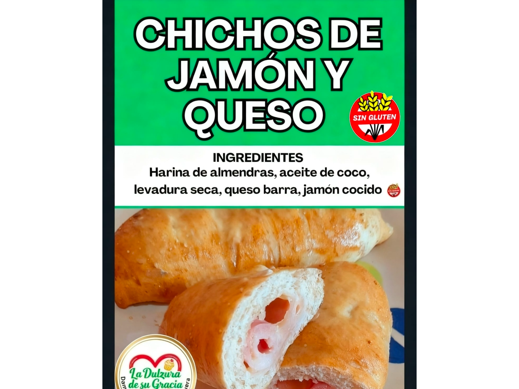 CHICHOS RELLENOS jamón y queso patrgras sin LACTOSA