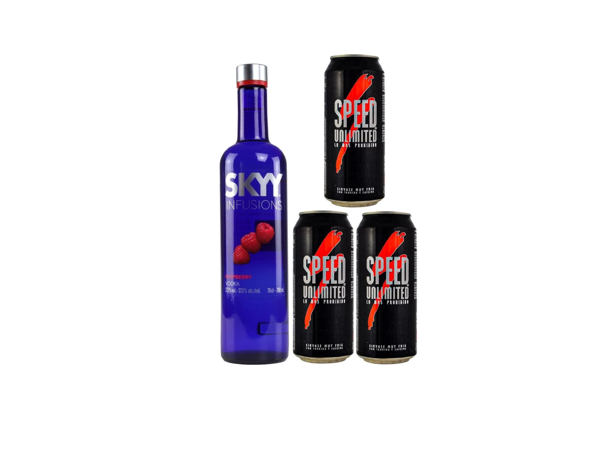 Skyy de frutos rojos + 3 speed grande/monster rosita, negro, mango loco