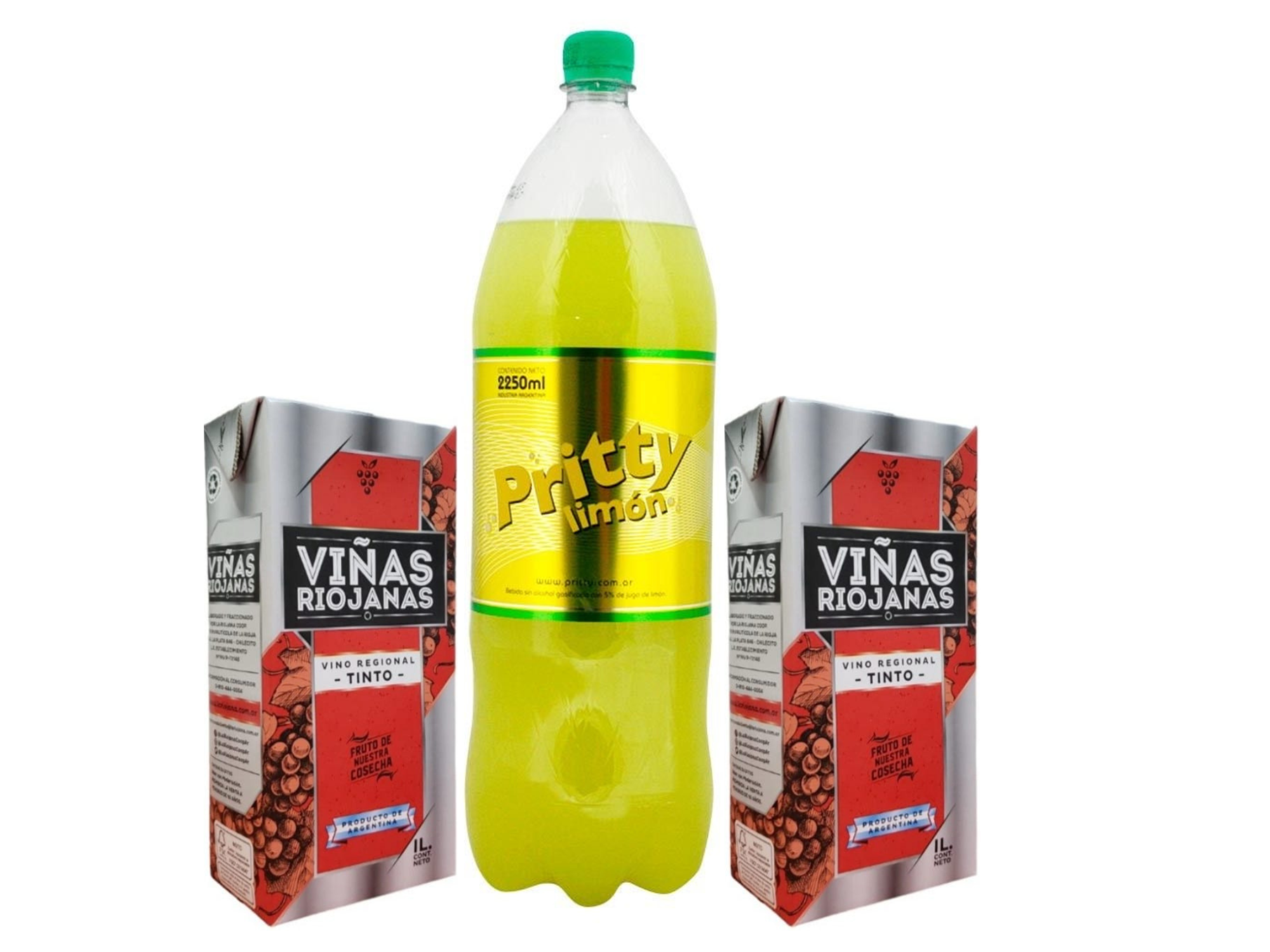 2 viñas riojana  + 1 Prity de 2L