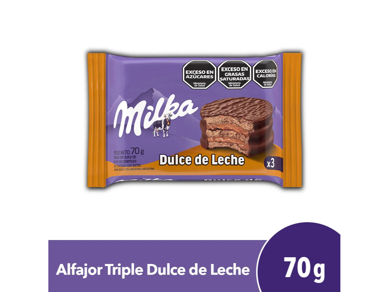 Alfajor milka dulce de leche
