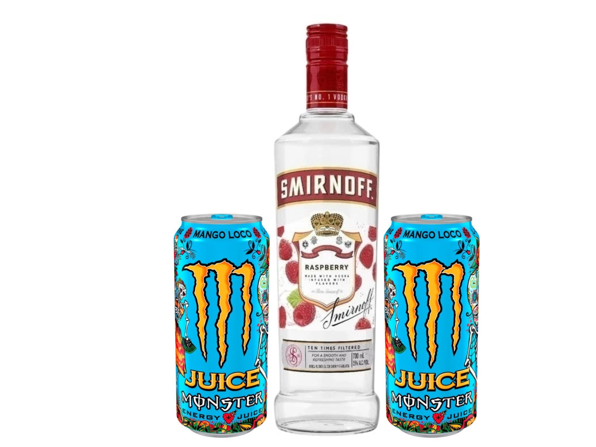 Smirnoff + 2 Monster de Mango Loco