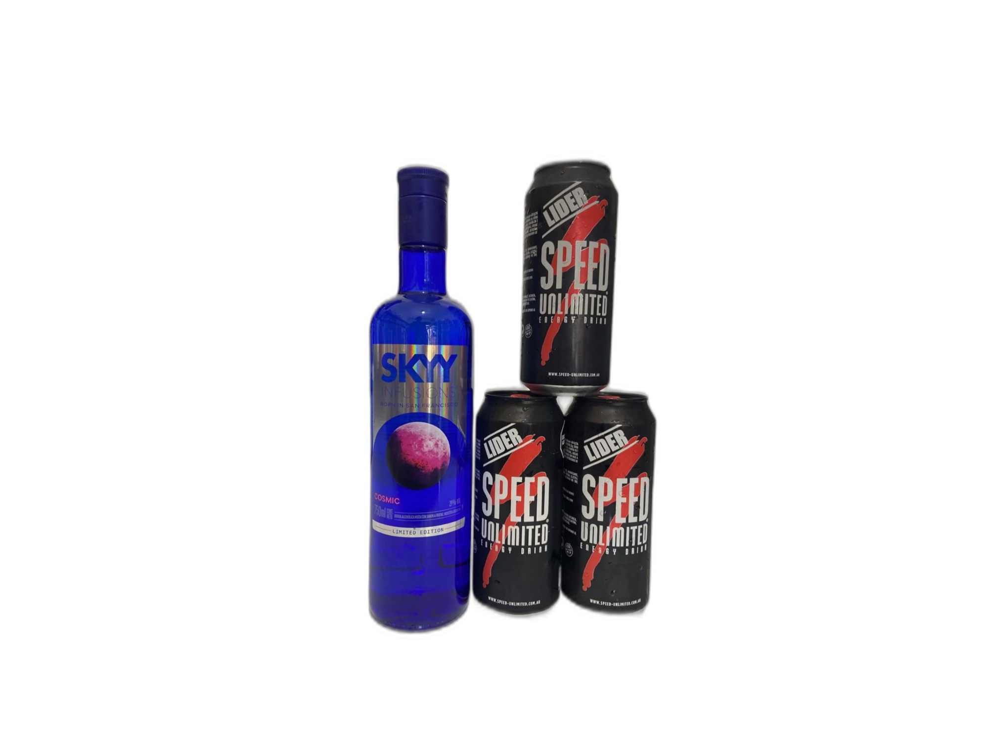 Skyy cosmic + 3 speed grande/monster rosita, negro, mango loco
