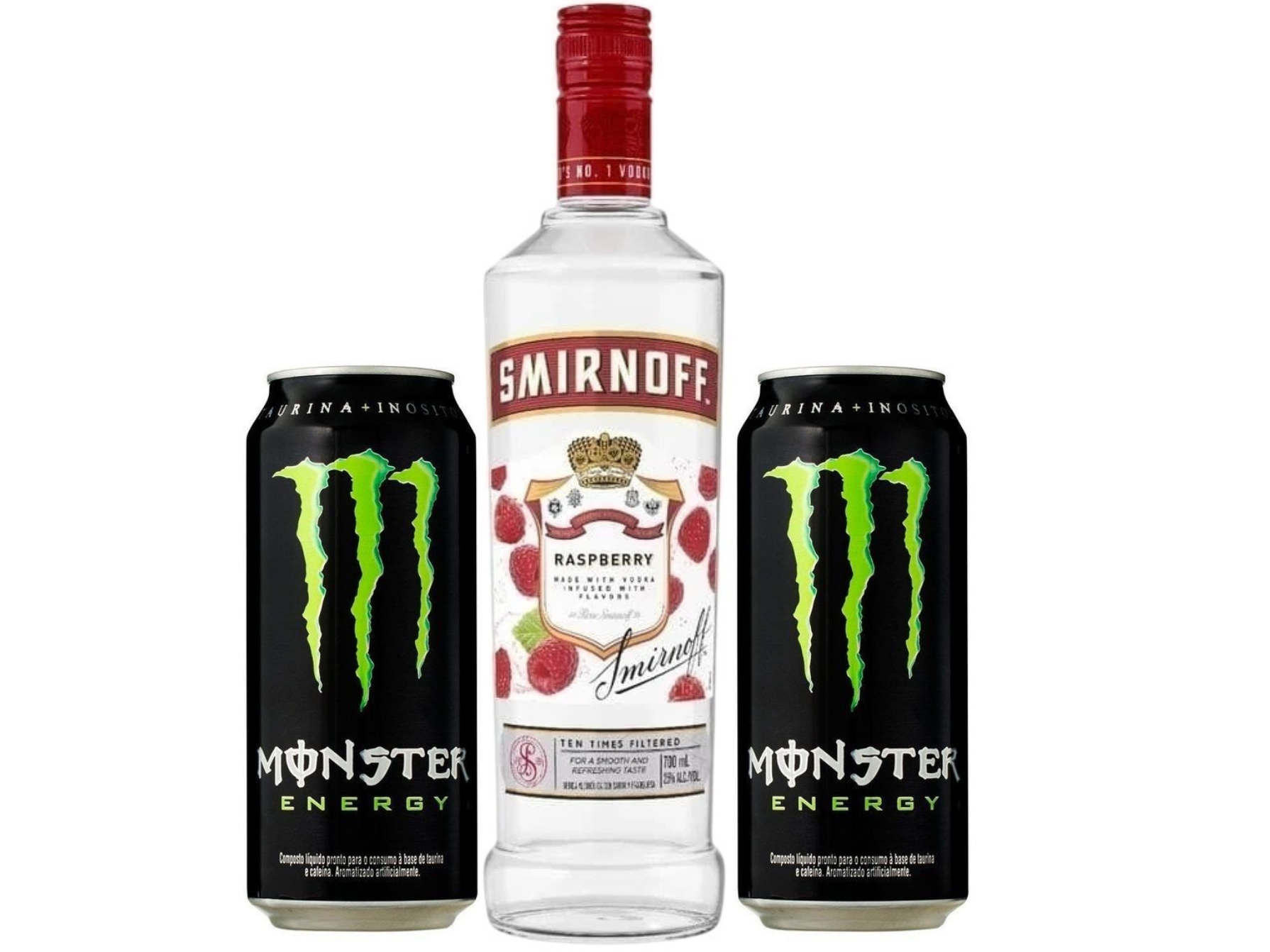 Smirnoff + 2 Monster negro