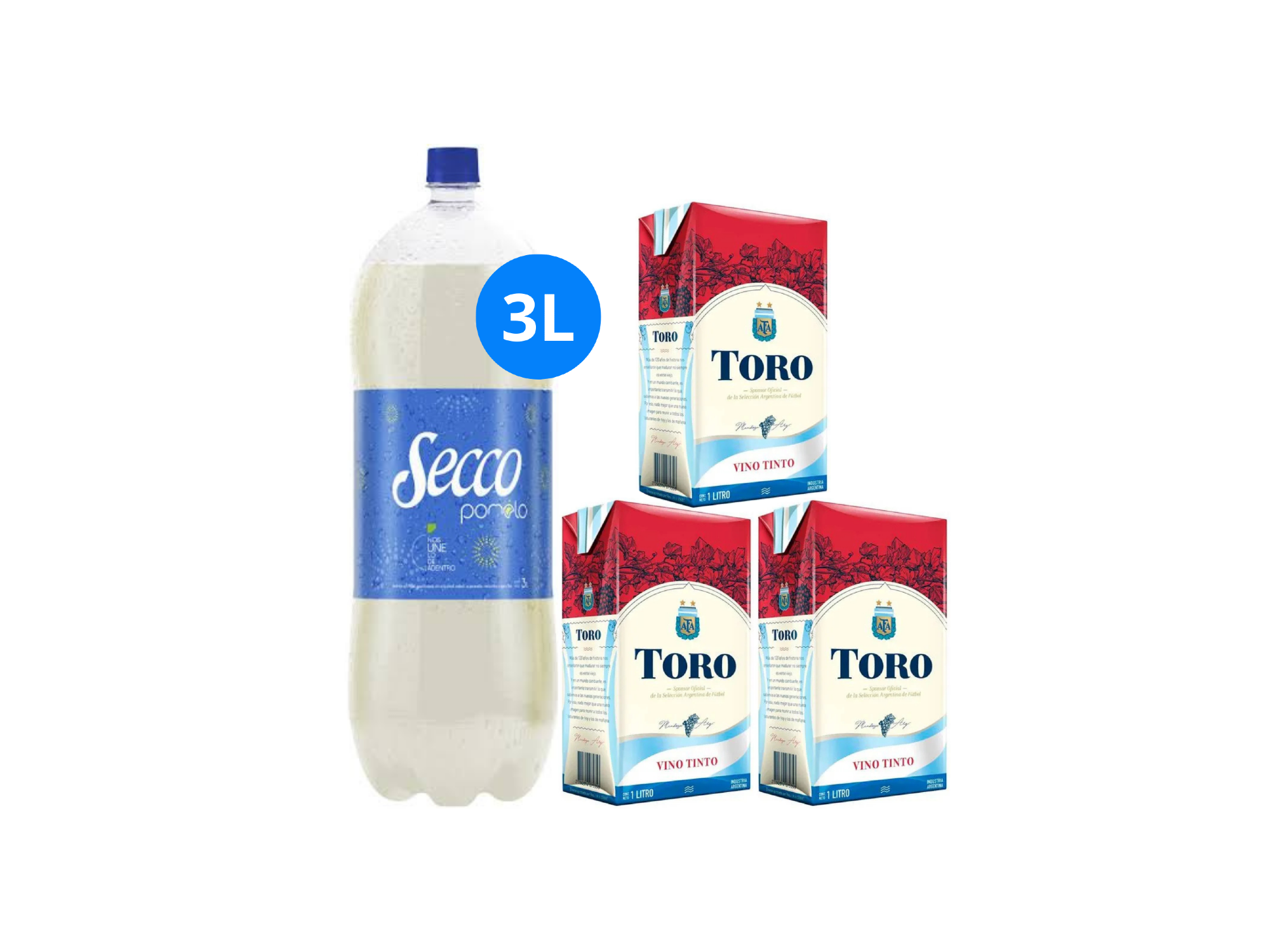 3 Toros en caja + 1 Secco de 3L