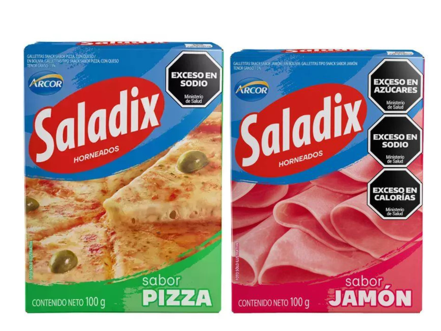 Saladix en caja sabor a pizza y jamón