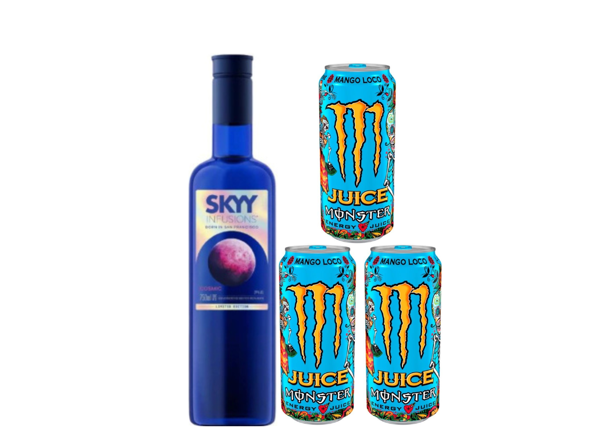 SKYY + 3 Monster De Mango Loco