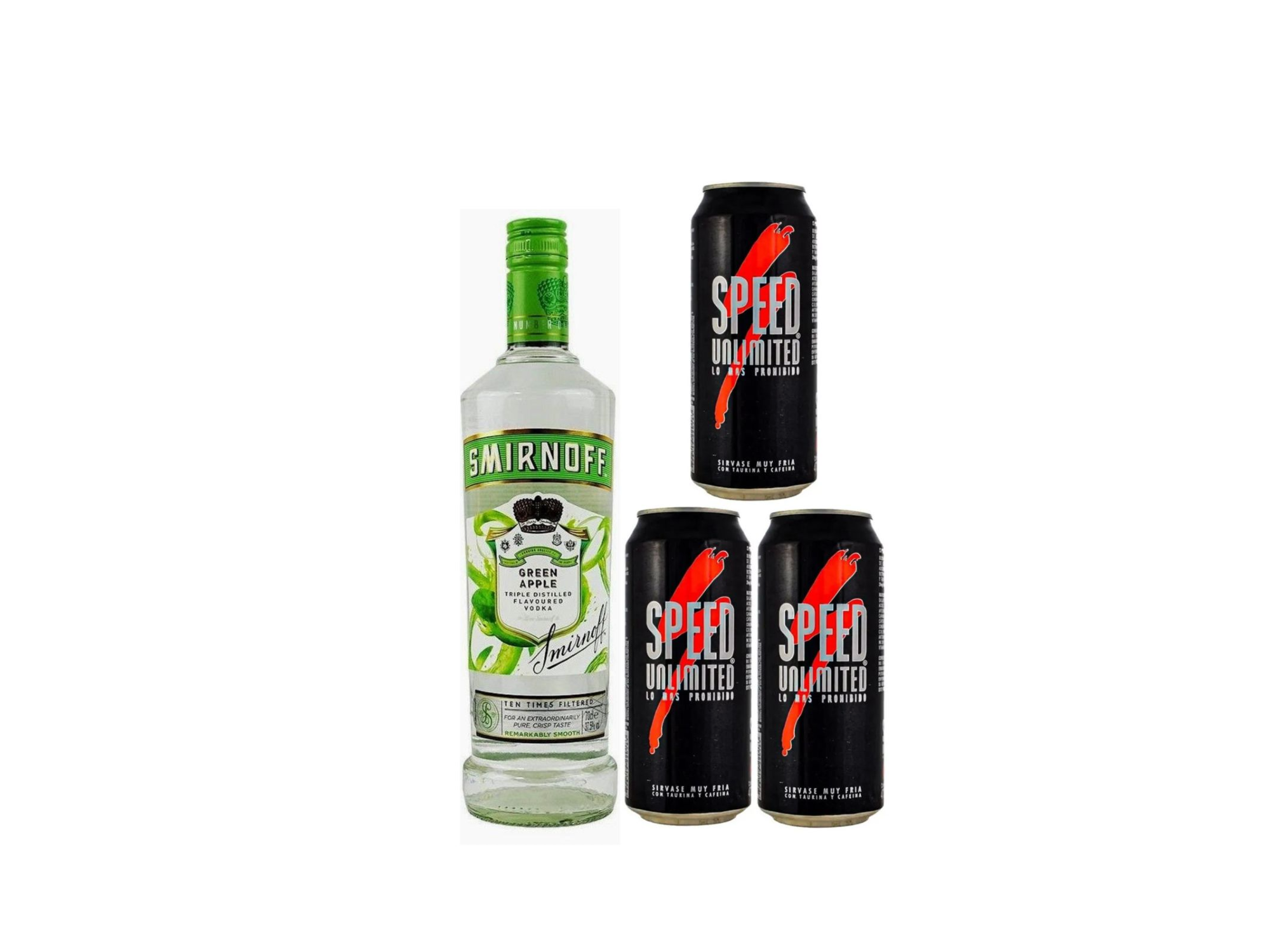 Smirnoff+ 3 speed grande/monster rosita, negro, mango loco