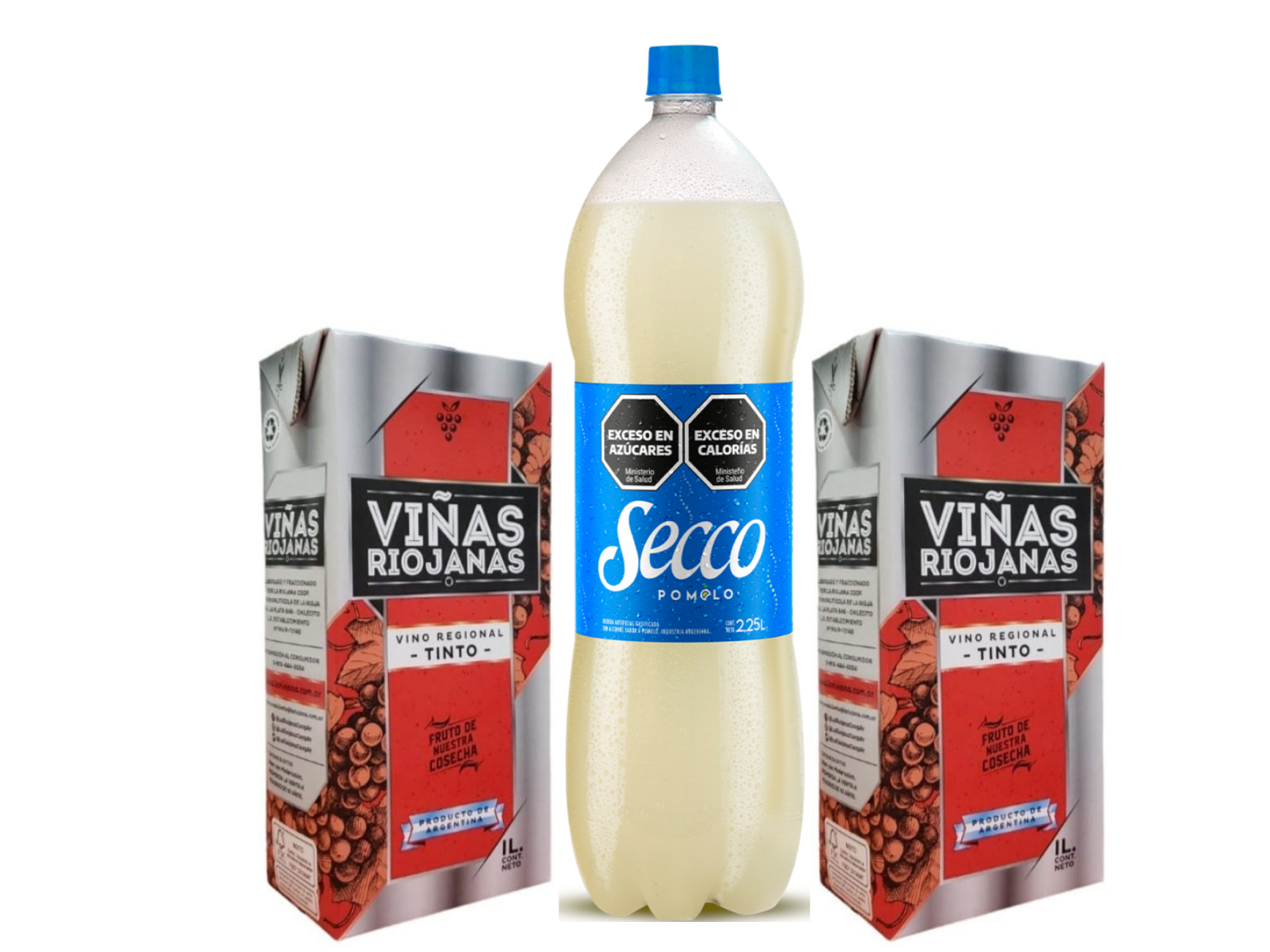2 viñas riojana + 1 Secco de 2L