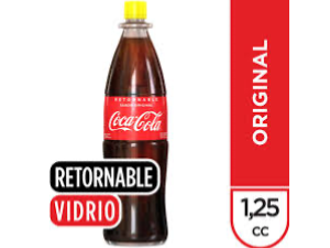 Coca cola de vidrio retornable 1,25L