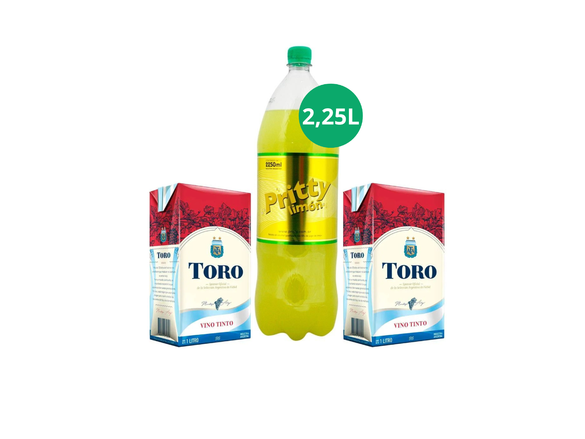 2 toros + 1 Prity de 2L